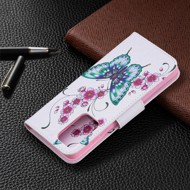 For Samsung Galaxy A52 5G / 4G Colored Drawing Pattern Horizontal Flip Leather Case with Holder & Card Slots & Wallet(Two Butterflies) by buy2fix