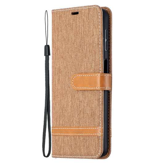 For Samsung Galaxy A32 5G Color Matching Denim Texture Horizontal Flip Leather Case with Holder & Card Slots & Wallet & Lanyard(Brown) by buy2fix
