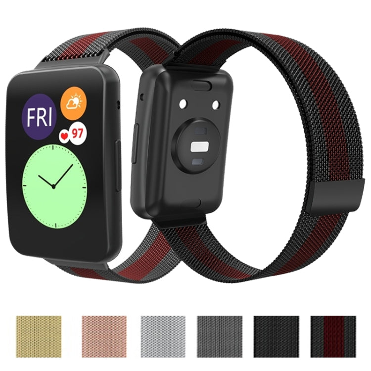 For Huawei Watch Fit Milanese Watch Band(Rose Gold) by buy2fix