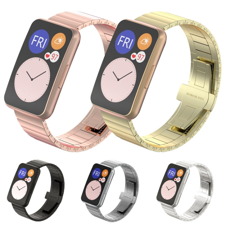 For Huawei Watch Fit Bamboo Joint Metal Watch Band(Gold) by buy2fix