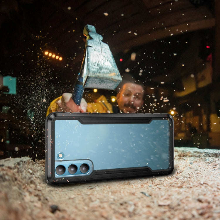 For Samsung Galaxy S21 5G iPAKY Thunder Series Aluminum Frame + TPU Bumper + Clear PC Shockproof Case(Black) by iPAKY