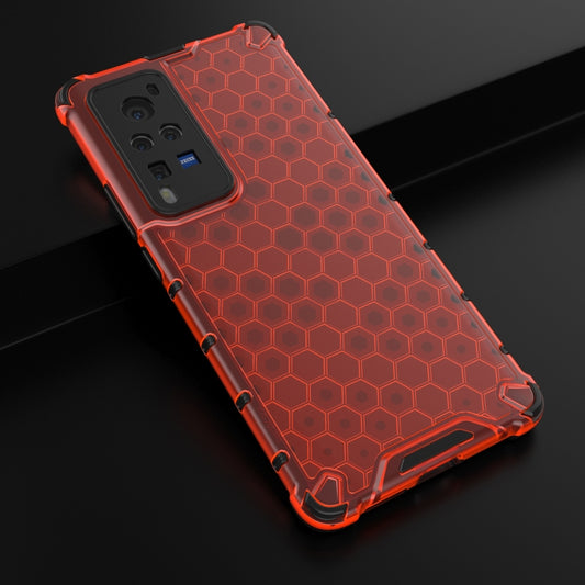 For vivo X60 Pro Shockproof Honeycomb PC + TPU Protective Case(Red) by buy2fix