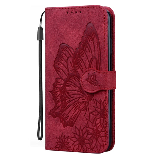 For iPhone 11 Retro Skin Feel Butterflies Embossing Horizontal Flip Leather Case with Holder & Card Slots & Wallet (Red) by buy2fix