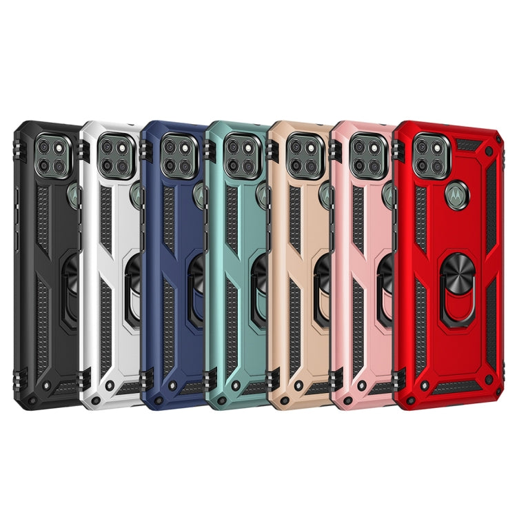 For Motorola Moto G9 Power Shockproof TPU + PC Protective Case with 360 Degree Rotating Holder(Gold) by buy2fix