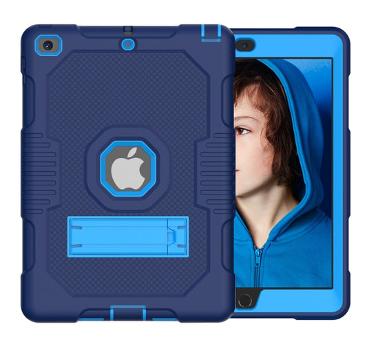 Contrast Color Robot Shockproof Silicone + PC Protective Case with Holder For iPad 9.7 (2017/2018)(Navy Blue) by buy2fix