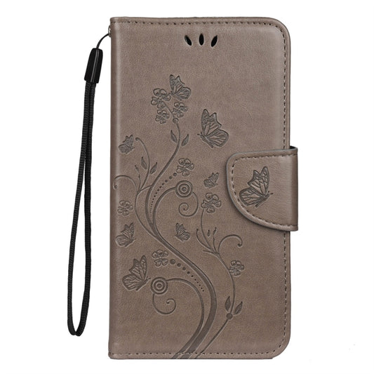 For iPhone 11 Pro Butterfly Flower Pattern Horizontal Flip Leather Case with Holder & Card Slots & Wallet(Grey) by buy2fix