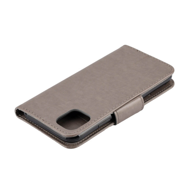 For iPhone 11 Pro Butterfly Flower Pattern Horizontal Flip Leather Case with Holder & Card Slots & Wallet(Grey) by buy2fix