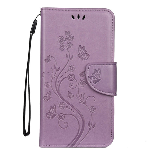 For iPhone 11 Pro Butterfly Flower Pattern Horizontal Flip Leather Case with Holder & Card Slots & Wallet(Light Purple) by buy2fix