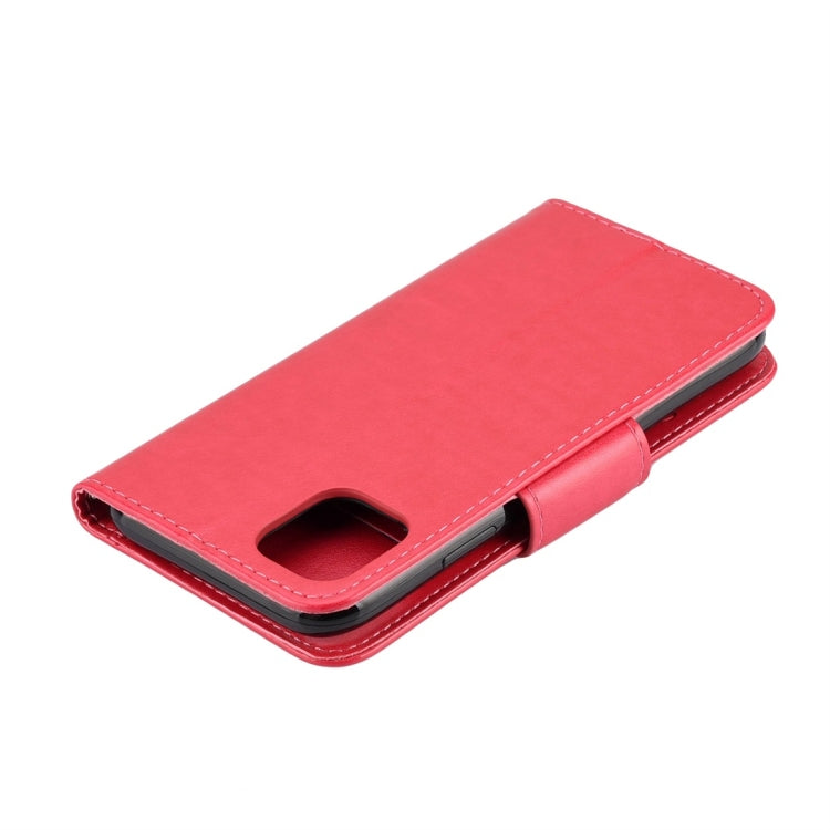 For iPhone 11 Butterfly Flower Pattern Horizontal Flip Leather Case with Holder & Card Slots & Wallet(Red) by buy2fix