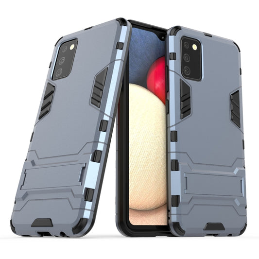 For Samsung Galaxy A02s(EU Edition) PC + TPU Shockproof Protective Case with Holder(Navy Blue) by ViLi