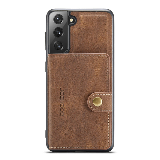 For Samsung Galaxy S21 5G JEEHOOD Retro Magnetic Detachable Protective Case with Wallet & Card Slot & Holder(Brown) by buy2fix