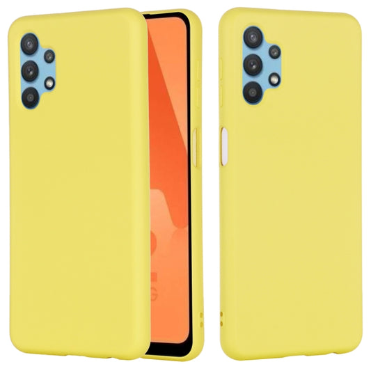 For Samsung Galaxy A32 5G Pure Color Liquid Silicone Shockproof Full Coverage Case(Yellow) by buy2fix