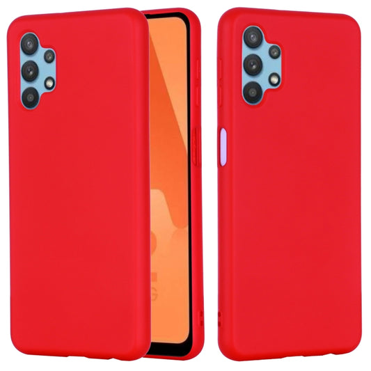 For Samsung Galaxy A32 5G Pure Color Liquid Silicone Shockproof Full Coverage Case(Red) by buy2fix