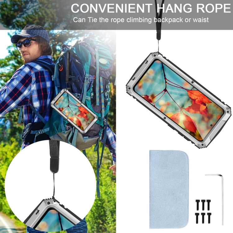 For Samsung Galaxy S21+ 5G R-JUST Shockproof Waterproof Dust-proof Metal + Silicone Protective Case with Holder(Silver) by R-JUST