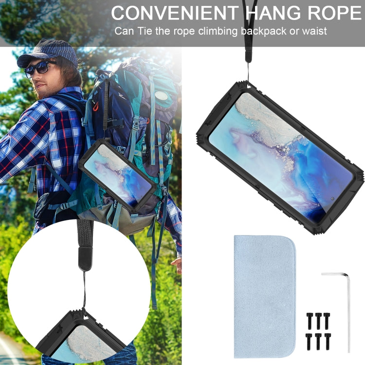 For Samsung Galaxy S21 Ultra 5G R-JUST Shockproof Waterproof Dust-proof Metal + Silicone Protective Case with Holder(Black) by R-JUST