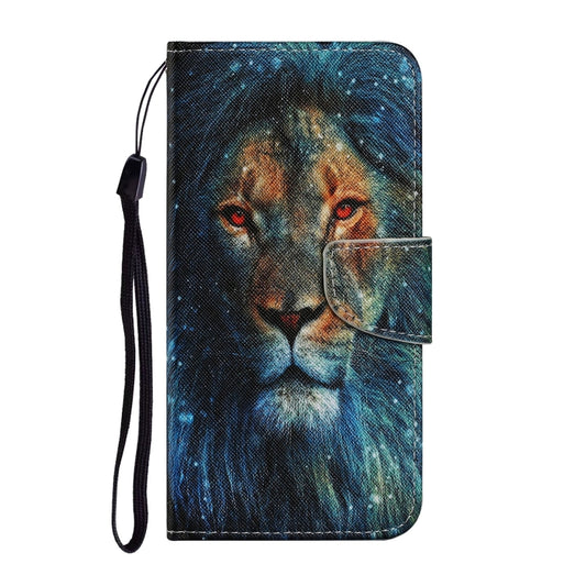 For Samsung Galaxy A12 Coloured Drawing Pattern Horizontal Flip PU Leather Case with Holder & Card Slots & Wallet & Lanyard(Lion) by buy2fix