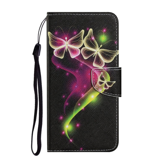 For Samsung Galaxy A12 Coloured Drawing Pattern Horizontal Flip PU Leather Case with Holder & Card Slots & Wallet & Lanyard(Couple Butterfly) by buy2fix