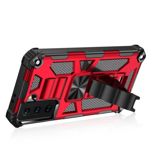 For Samsung Galaxy S21+ 5G Shockproof TPU + PC Magnetic Protective Case with Holder(Black) by buy2fix