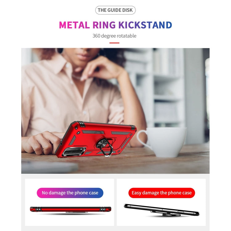 For Huawei P Smart 2021 Shockproof TPU + PC Protective Case with 360 Degree Rotating Holder(Red) by buy2fix