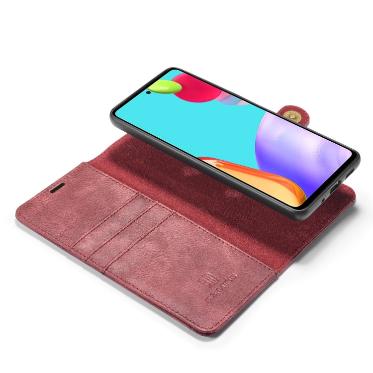 For Samsung Galaxy A52 5G / 4G DG.MING Crazy Horse Texture Flip Detachable Magnetic Leather Case with Holder & Card Slots & Wallet(Red) by DG.MING
