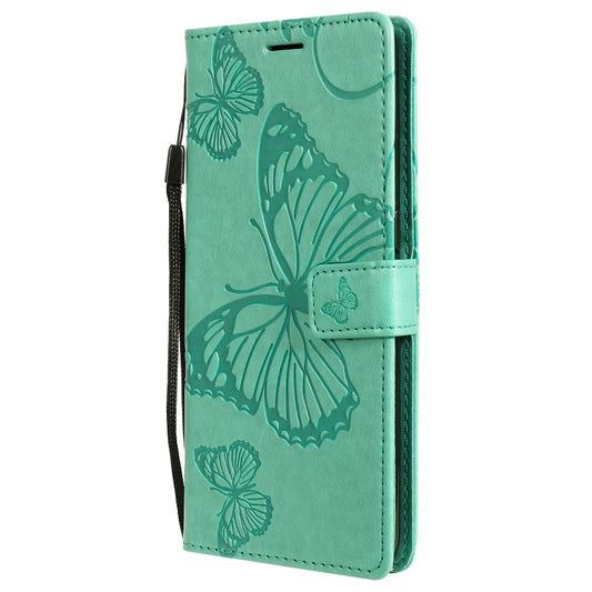 For OPPO A53 (2020) / A53s / A33 (2020) / A32 3D Butterflies Embossing Pattern Horizontal Flip Leather Case with Holder & Card Slot & Wallet(Green) by buy2fix