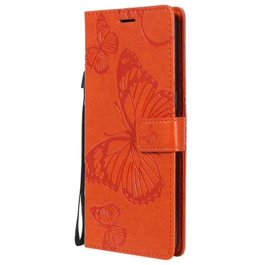 For OPPO Reno4 4G 3D Butterflies Embossing Pattern Horizontal Flip Leather Case with Holder & Card Slot & Wallet(Orange) by buy2fix