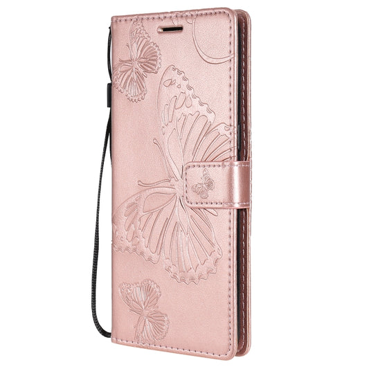 For OPPO Reno4 4G 3D Butterflies Embossing Pattern Horizontal Flip Leather Case with Holder & Card Slot & Wallet(Rose Gold) by buy2fix