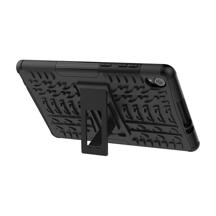 For Lenovo Tab M8 (2020) TB-8705F 8.0 inch Tire Texture Shockproof TPU+PC Protective Case with Holder(Black) by buy2fix