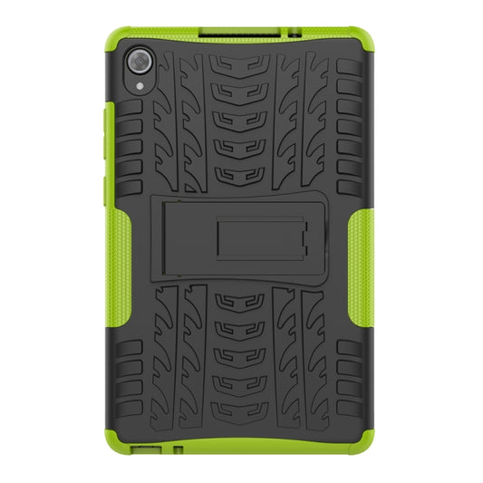 For Lenovo Tab M8 (2020) TB-8705F 8.0 inch Tire Texture Shockproof TPU+PC Protective Case with Holder(Green) by buy2fix