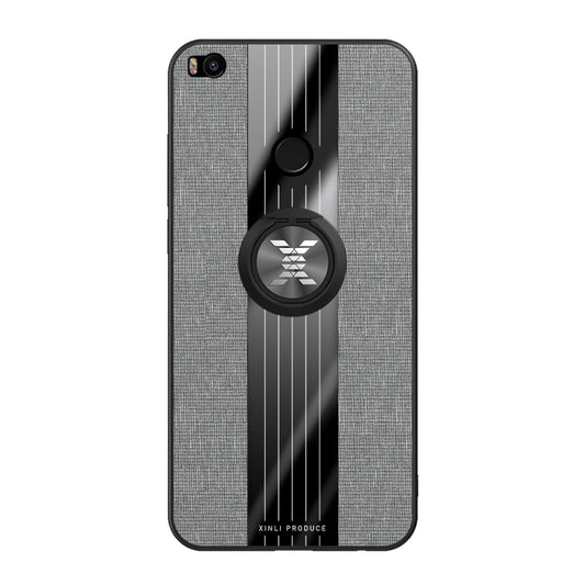 For Xiaomi Mi Max 2 XINLI Stitching Cloth Texture Shockproof TPU Protective Case with Ring Holder(Gray) by XINLI