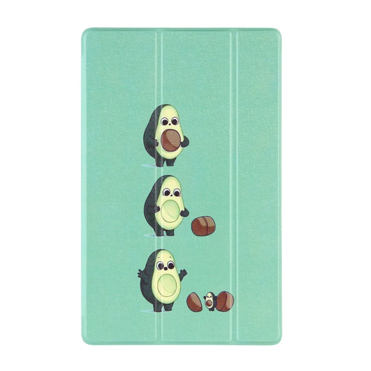 For Samsung Galaxy Tab A7 10.4 (2020) Coloured Drawing Pattern Horizontal Flip Leather Case with Three-folding Holder(Avocado) by buy2fix