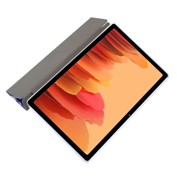 For Samsung Galaxy Tab A7 10.4 (2020) Coloured Drawing Pattern Horizontal Flip Leather Case with Three-folding Holder(Blue Butterflies) by buy2fix