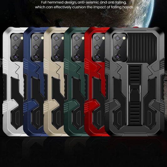 For Samsung Galaxy A51 / Galaxy A31 Vanguard Warrior All Inclusive Double-color Shockproof TPU + PC Protective Case with Holder(Black) by buy2fix