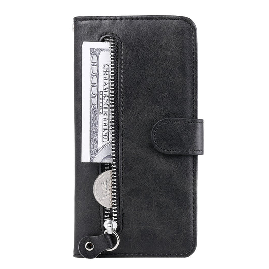 For Samsung Galaxy A52 5G/4G Fashion Calf Texture Zipper Horizontal Flip Leather Case with Stand & Card Slots & Wallet Function(Black) by buy2fix