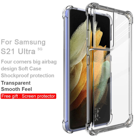 For Samsung Galaxy S21 Ultra 5G IMAK All-inclusive Shockproof Airbag TPU Case with Screen Protector(Transparent) by imak