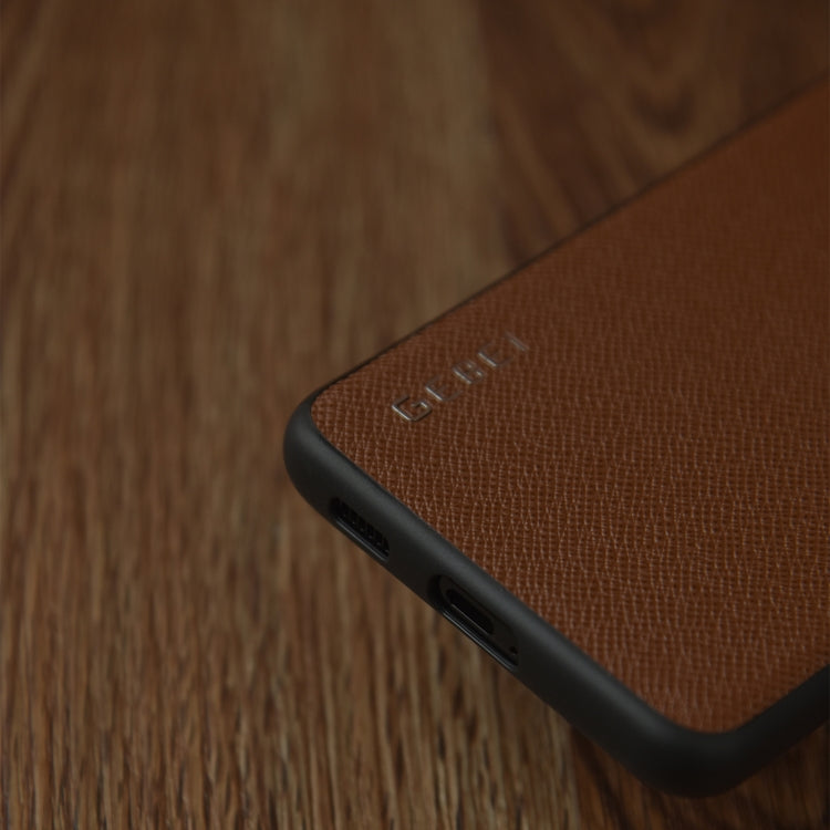 For Samsung Galaxy S21 Ultra 5G GEBEI Full-coverage Shockproof Leather Protective Case(Brown) by GEBEI