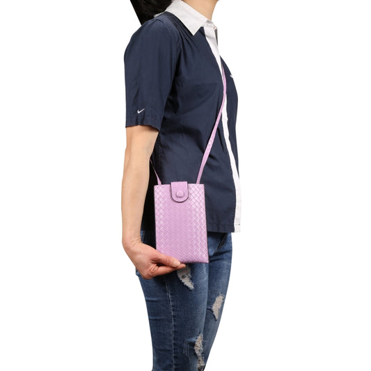 Braided Packing Simple High-end Mobile Phone Bag with Lanyard, Suitable for 6.7 inch Smartphones(Light Purple) by buy2fix