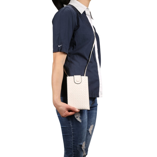 Braided Packing Simple High-end Mobile Phone Bag with Lanyard, Suitable for 6.7 inch Smartphones(White) by buy2fix