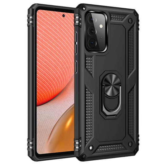 For Samsung Galaxy A72 5G / 4G Shockproof TPU + PC Protective Case with 360 Degree Rotating Holder(Black) by buy2fix