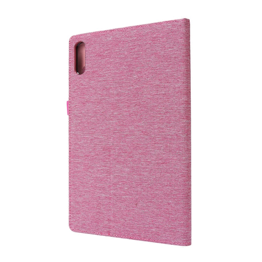For Lenovo Tab P11 Pro Horizontal Flip TPU + Fabric PU Leather Protective Case with Name Card Clip(Rose Red) by buy2fix