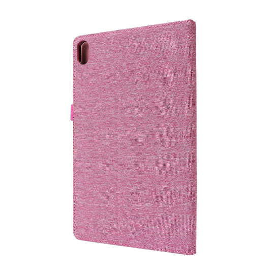 For Lenovo Tab P11 Horizontal Flip TPU + Fabric PU Leather Protective Case with Name Card Clip(Rose Red) by buy2fix