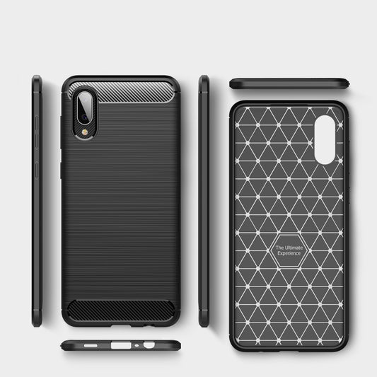 For Samsung Galaxy A02 Brushed Texture Carbon Fiber TPU Case(Red) by buy2fix