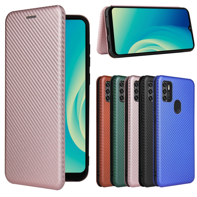 For ZTE Blade A7s 2020 Carbon Fiber Texture Horizontal Flip TPU + PC + PU Leather Case with Card Slot(Pink) by buy2fix