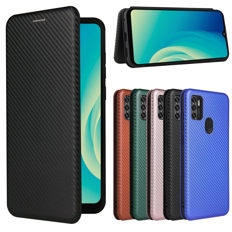 For ZTE Blade A7s 2020 Carbon Fiber Texture Horizontal Flip TPU + PC + PU Leather Case with Card Slot(Black) by buy2fix