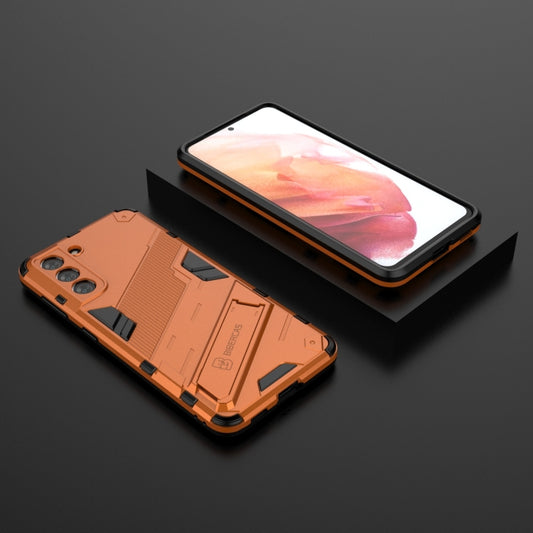 For Samsung Galaxy S21 5G Punk Armor 2 in 1 PC + TPU Shockproof Case with Invisible Holder(Orange) by buy2fix
