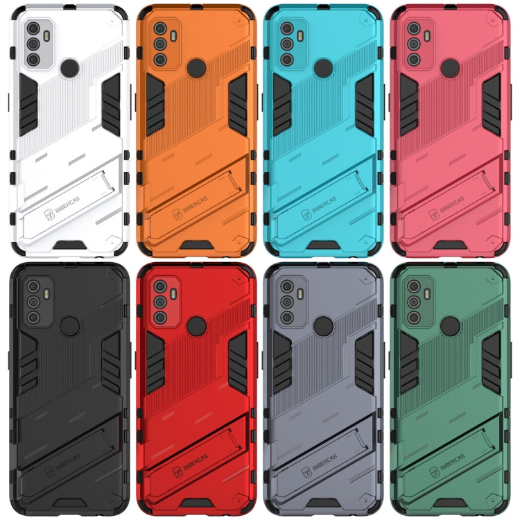 For OPPO A53 4G Punk Armor 2 in 1 PC + TPU Shockproof Case with Invisible Holder(Grey) by buy2fix