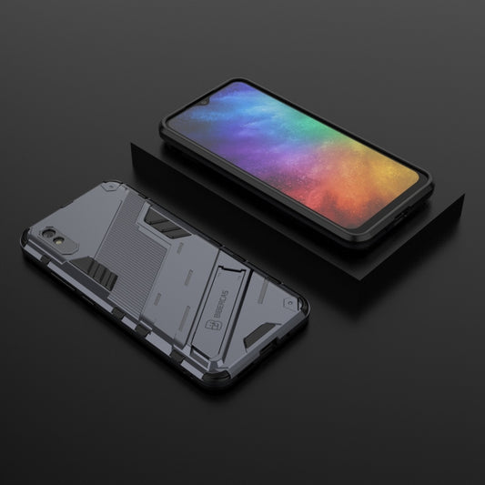 For Xiaomi Redmi 9A Punk Armor 2 in 1 PC + TPU Shockproof Case with Invisible Holder(Grey) by buy2fix