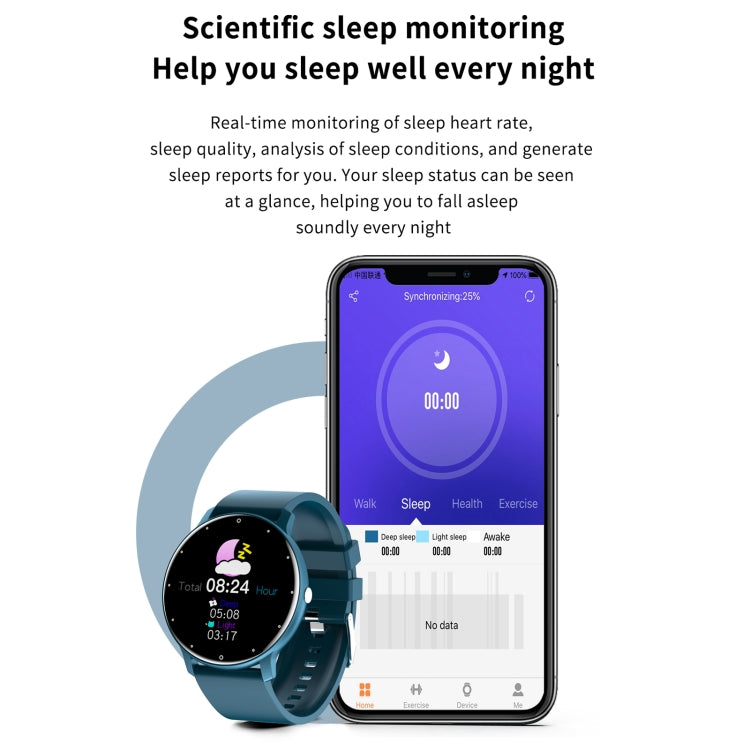 ZL02 1.28 inch Touch Screen IP67 Waterproof Smart Watch, Support Blood Pressure Monitoring / Sleep Monitoring / Heart Rate Monitoring(Blue) by buy2fix