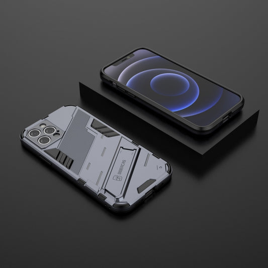 For iPhone 12 Pro Punk Armor 2 in 1 PC + TPU Shockproof Case with Invisible Holder(Grey) by buy2fix