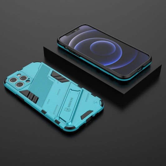 For iPhone 12 Pro Punk Armor 2 in 1 PC + TPU Shockproof Case with Invisible Holder(Blue) by buy2fix
